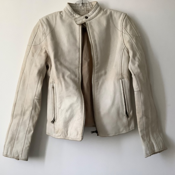 Danier off-white biker leather jacket - Picture 4 of 11